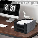 PU Leather Letter Tray - Load Documents Trays Front for Office Desktop Organizer - Desk Magazine, File, A4 Paper Holder - Paper Document File Holder (Black, A4-Tray) — 6
