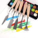 CONDA Palette Knife Set -10Pcs Stainless Steel Spatula Pallet Knife Painting Tools Metal Knives Wood Handle with Different Shapes and Sizes | 10 Piece Wood Color — 6