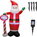 MorTime 8 FT Christmas Inflatable Santa Claus with Guidepost, Blow up Lighted Giant Wave Santa Claus North Pole with LED Lights Yard Decoration Party Display for Xmas Outdoor Decorations — 4