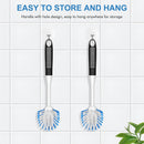 SetSail Dish Brush with Handle, 2 Pack Stiff Bristles Dish Scrubber with Built-in Scraper Dish Scrub Brushes for… — 3