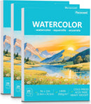 Pacocoast 9"x12" Cold Press Watercolor Paper Pad, 3Pack, Glue Bound, Teal | 9" x 12"(Pack of 3) — 1