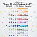 Ohuhu Alcohol Markers 200 Colors Chisel& Fine for Adult Coloring Refillable — 5