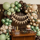 Sage Green Brown Safari Balloons, 60PCS Dusty Olive Green Coffee Beige Metallic Gold Eucalyptus Latex Balloon, Camo Army Hunting Balloons for Woodland Baby Shower Birthday Party Decorations Supplies | 12inch-60pcs — 5
