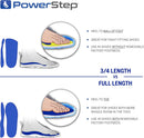 PowerStep Pinnacle 3/4 Orthotic Insole for Tight Shoes, Plantar Fasciitis Relief, Arch Supports Orthotic Insoles for Women and Men, Made in The USA (Men's 5-6.5 / Women's 7-8.5) - Blue/Light Blue — 5