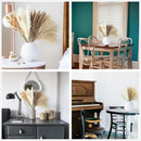Dried Pampas Grass Decor, 100 Stems Pampas Grass Contains Bunny Tails Dried Flowers, Reed Grass Bouquet for Wedding Boho Flowers Home Table Decor, Rustic Farmhouse Party (17", White and Brown) | 100PCS — 6
