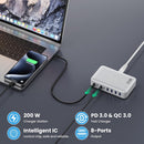 USB C Charger 200W USB C Charger Block,Upgraded GaN III 8-Port Fast Charging Station Hub,PD 65W Laptop Charging Adapter Compatible with MacBook Pro/Air,DELL,Steam Deck,iPhone 16/15/14,Galaxy S23/22 photo 5