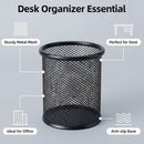 Pen Holder Pencil Holder Mesh Metal Pen Cup Holder Pencil Cup Holder for Desk Office Home Pen Organizer Black, 6 Pack — 6