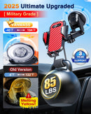 VANMASS Car Phone Holder 2026 Ultimate Military-Grade Strongest Suction & Clip Windshield Dashboard【Newest Best Strongest】 Cell Phone Automotive Dash Gauge Accents for iPhone 18 Pro Max 17 16 15 14 | Red photo 3