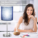 Set of 2 Touch Control Table Lamps with 2 USB & AC Outlet, 3-Way Dimmable Bedside Nightstand Lamps for Bedroom… — 7