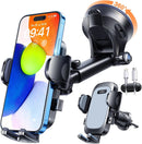 YRU True Military-Grade [360° Rotation Suction] 2026 Ultimate Car Phone Holder Mount 【90+LBS Safest Strongest & Patent Certs】 Dashboard Windshield Vent for iPhone 18 Pro Max Samsung Webcam,Gloss Black | Light Grey photo 1