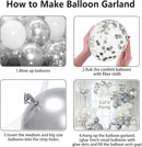 KARLURE White Silver Balloon Arch Kit Garland with Grey and Clear Balloons | White Silver Grey — 8
