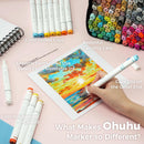 Ohuhu Alcohol Markers 200 Colors Chisel& Fine for Adult Coloring Refillable — 8