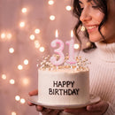 PHD CAKE 10-Pieces Pink Glitter Numeral Birthday Candles, Cake Numeral Candles Number 0-9 Glitter Cake Topper Decoration for Birthday,Wedding Anniversary,Party Celebration — 2