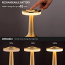 O'Bright Dome Cordless Rechargeable LED Mushroom Table Lamp, Gold — 4