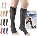 Truform Sheer Compression Stockings, 15-20 mmHg, Women's Knee High Length, Open Toe, 20 Denier, Charcoal, 3X-Large | 3X-Large (1 Pair) — 1