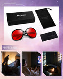 Joopin Oversized Sunglasses Womens Trendy Polarized Large Driving Sun Glasses Ladies UV Protective Big Sunnies Shades | B27-black/Sleep Red — 6