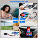 Minlu 6 in 1 Multi Charging Cable, USB A/USB C Charger Cable, 2 Pack 6Ft 8