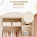 Criusia 15 Pack Drawer Organizer for Clothes, Foldable Dresser Dividers with 3 Sizes, Fabric Storage Bins – Beige — 8