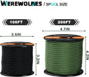 WEREWOLVES 650lb Paracord/Parachute Cord - 9 Strand Paracord Rope - 100', 200' Spools of Parachute Cord, Type III Paracord for Camping, Survival — 6