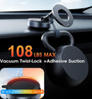 REOKILY 2026 Upgraded Vacuum Magnetic Car Phone Holder 360° Reinforced 96LBS Ultra Suction Cup Phone Mount for MagSafe Cell Phone Holders for Your Car/Gym/Mirror Mount for iPhone & Android | Silver-Nano-Gel photo 3