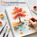 Nicpro 12PCS Artist Paint Brush Set, Paint Brushes for Acrylic Painting | Brown Wood — 6