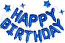 Blue Happy Birthday Balloons Banner Sign Mylar letter Party Decoration — 1