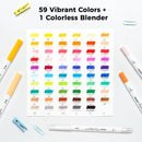 Ohuhu Adult Coloring Book Markers Paper-friendly Water-Based 60 Colors-Pupe — 3