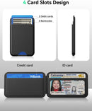 for MagSafe Wallet with Stand, 5 Card Holder, Slim Leather Magnetic Wallet for iPhone 18/17/16/15/14/13/12 Pro Max Plus Air Series, 3 Card Slots & 1 Cash Slot,Black photo 4