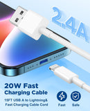 15 FT iPhone Charger Cord Extra Long, [Apple MFi Certified] Lightning Cable 5M, 2.4A Long iPhone Charger Cable Fast Charging Cable 15 Foot for iPhone 14/14pro/13/12/11/11Pro/X/XR/XS Max/8-White 2
