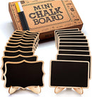 Mini Chalkboard Signs, 20 Pack Framed Small Chalk Board Food Labels with Easel Stand for Party Buffet or Wedding Celebration, Wooden Blackboard as Place Cards for Table Setting or Numbers — 1