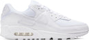 Nike Men's Air Max 90 Leather Low-Top Sneakers - White White Wolf Grey — 5