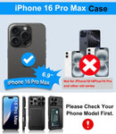 BXYJY for iPhone 16 Pro Max Case Wallet, Card Holder (4-5 Cards), Black — 2