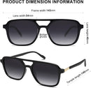 SOJOS Retro Aviator Sunglasses Womens Mens,Trendy Rectangle Shades SJ2202 | Black Frame/Grey Grading Lens — 5