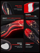 Plantar Fasciitis High Arch Support Insoles for Men & Women, M, 1 Pair - Sport Red Geometry-1pairs — 6