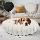 Donut Small Dog Bed Round Calming Kitten & Puppy Bed,20in White — 4