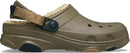 Crocs Unisex-Adult Classic All Terrain Lined Clogs Adjustable Heel Strap | 11 Women/9 Men | Walnut — 6