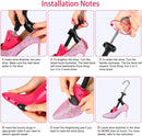 JJDPARTS Plastic & Wooden Shoe Stretcher, Pair 4-Way Shoe Expander Widener Shoe Tree Extender for Women Men | rose | High Heel — 6