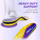 VALSOLE Heavy Duty Support Pain Relief Orthotics - 220+ lbs Plantar Fasciitis High Arch Support Insoles for Men Women, Flat Feet Orthotic Insert, Work Boot Shoe Insole, Absorb Shock with Every Step - MEN 8-8 1/2 | WOMEN 10-10 1/2--(270mm) / Yellow & Purpl — 2