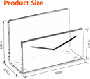 FUCDTEFC Acrylic Mail Holder, Clear Acrylic File Letter Organizer, Vertical Envelope Mail Holder for Desk, Lightweight Countertop Bill Holding Sorter Letter Invoice Stand for Home Office School — 2