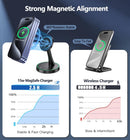 Magnetic Wireless Charger Stand 15W Fast Mag-Safe Charger for iPhone 18 Pro / 18 Pro Max 17/16/15/14/13/12 Series Magnet Wireless Charging Station/Pad with Sleep-Friendly Light for AirPods photo 3