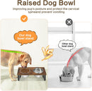 Elevated Dog Bowls for Small Medium Wood Dogs Raised Bowl Stand with 2 Stainless Steel Deep Dog Food and Water Bowls, Anti Vomit, Non-Slip Feeding Dishes(Tilted，3 inches in Height, 40oz — 4