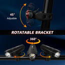 Ascher Ultra Bright USB Rechargeable Bike Light Set, Powerful Bicycle Front Headlight and Back Taillight, 4 Light Modes, Easy to Install for Men Women Kids Road Mountain Cycling | Black | 1 Set — 8