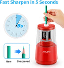 JARLINK Electric Pencil Sharpener, Heavy Duty Helical Blade, Auto Stop | Red — 2
