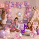 Pink Purple Music Note Iridescent Star Balloons for Birthday Party Decor | Pearl Purple Pink | 35PCS — 8