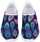 Daily Low Top Slip On Floral Print Sneaker Breath Mesh Insole Shock Absorb Thick Outsole Relax Leisure Shoe - Peacock‑a — 1