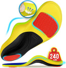 240+lbs Plantar Fasciitis Relief Insoles Men Women High Arch Support Insert - Blue — 1