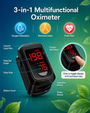 HOLFENRY Pulse Oximeter Fingertip - Large Display Oxygen Monitor Fingertip with Fast 5-8s Reading for SpO2/Heart Rate/PI, Accurate Pulse Ox for Home/Sports/Travel, Batteries & Lanyard Included — 5
