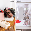 AARAINBOW 1 Pack Hanging Handbag Purse Organizer, Bags Organizor for Purse 8 Pockets Wardrobe Closet Space Saving Handbag Storage, 44.5L x 13.5W (B-Light Gray) — 5