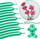 LXZFCRG Metallic Green 260 Long Balloons 100pcs Shiny Chrome Green Latex Twisting Balloon for Balloon Animals, Magic Balloons for Birthdays Wedding Party Decorations — 4