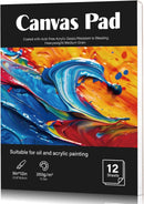 12 Sheets Canvas Paper Pad 9 x 12 in, 350 GSM, Glue Bound | 9”x12” — 1